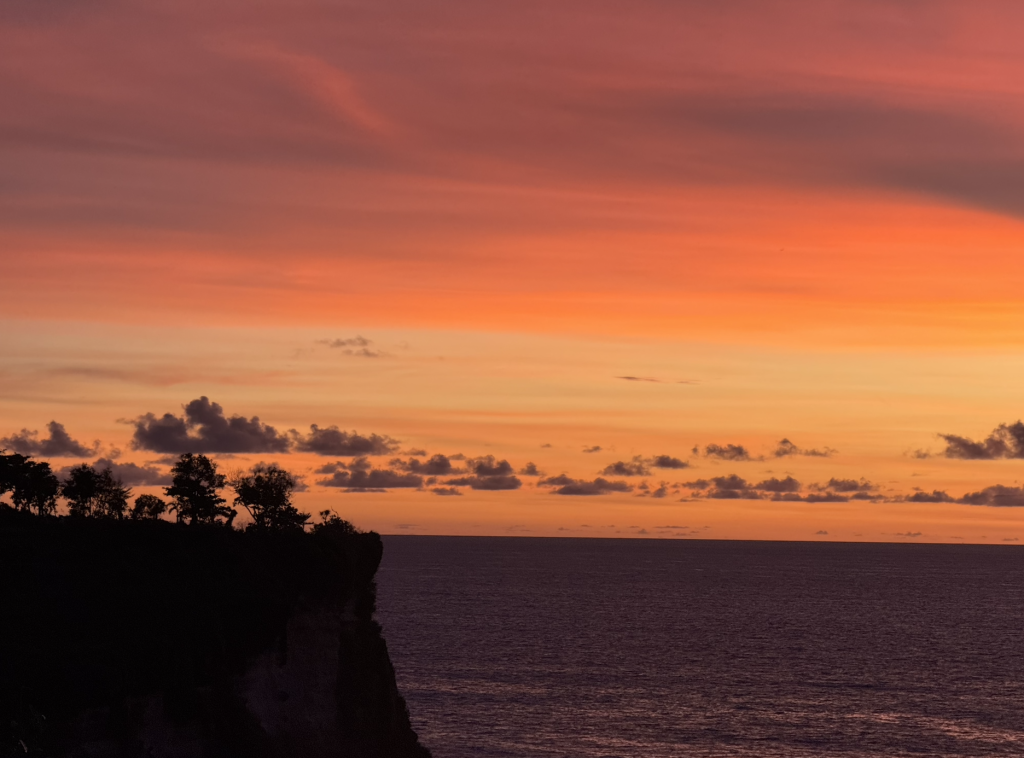 Uluwatu sunset picture.